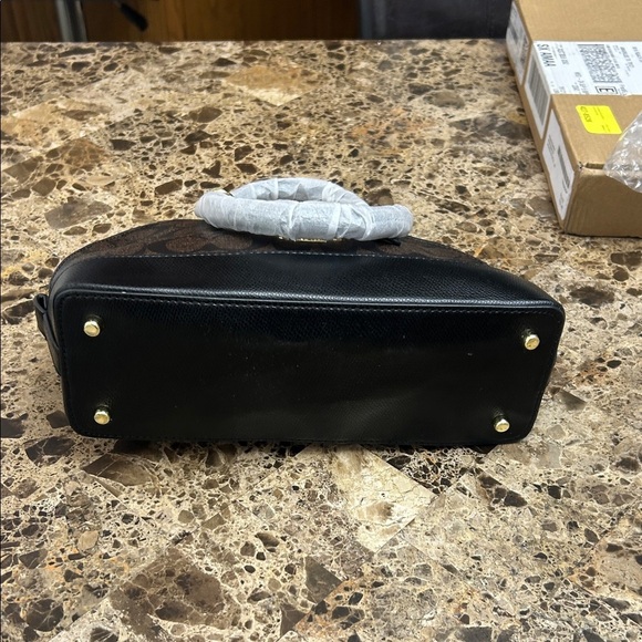 Coach Signature Brown and Black Satchel - Picture 6 of 8
